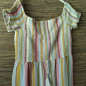 ✨ Xhilaration Women;s Striped Romper XXL | Stretchy Top, Wide Leg